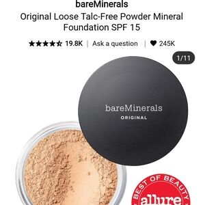 NWT BARE MINERALS ORIGINAL LOOSE TALC FREE POWDER MINERAL FOUNDATION FAIR IVORY